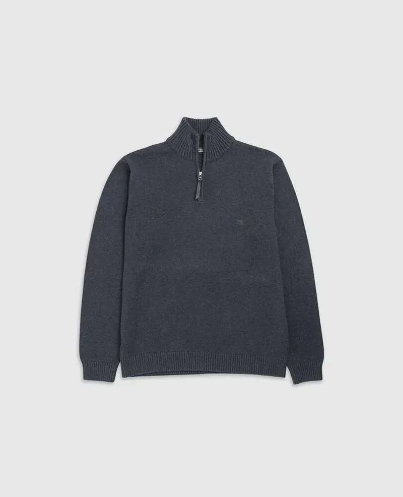 Rodd and Gunn Merrick Bay 1/4 Zip Knit Jumper Ink-2