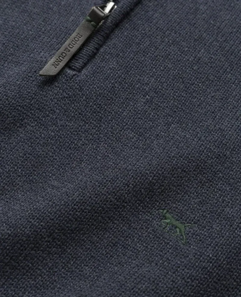 Rodd and Gunn Merrick Bay 1/4 Zip Knit Jumper Ink-3