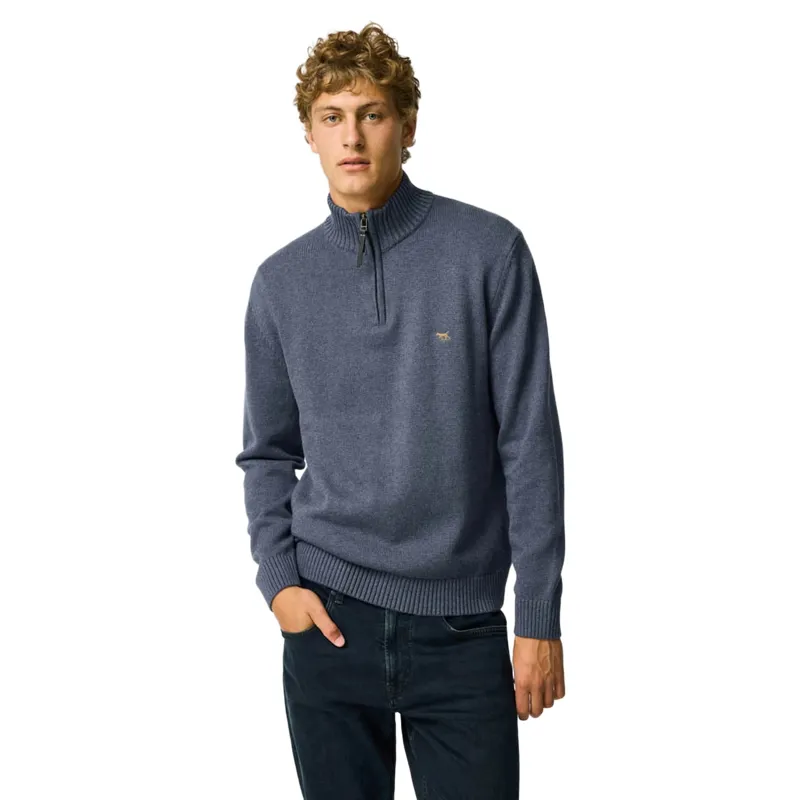Rodd and Gunn Merrick Bay 1/4 Zip Knit in Stonewash-2