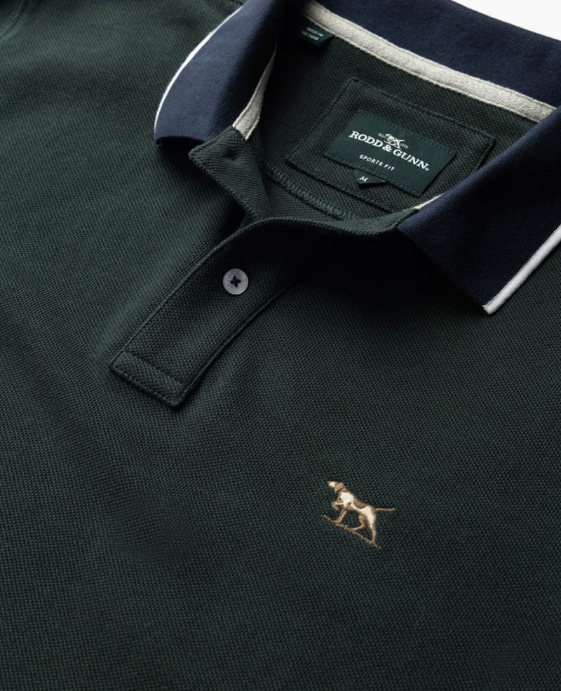 Rodd and Gunn New Lynn Sports Fit Polo in Forest-5