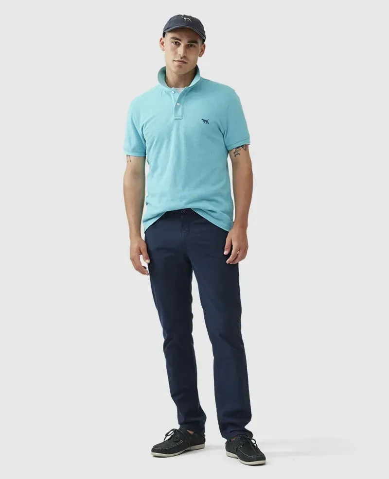 Rodd and Gunn The Gunn Sports Fit Polo in Aqua-1