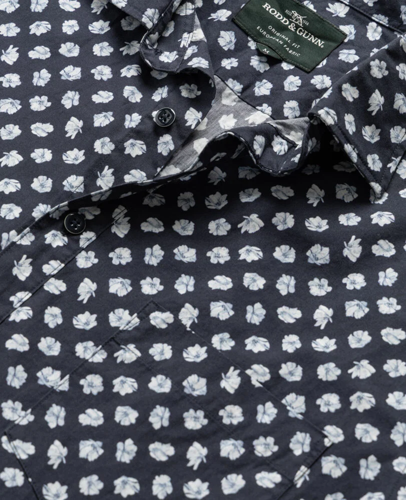 Rodd and Gunn Thomsons Crossing Short Sleeve Shirt Navy-4