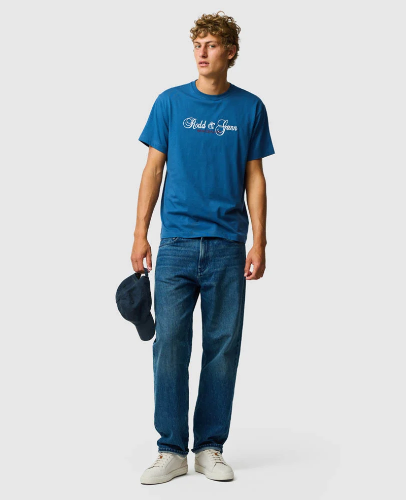 Rodd and Gunn Wendon Valley T-Shirt in Denim-3