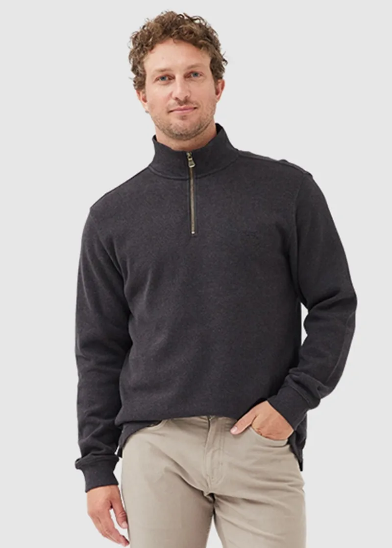Rodd and Gunn Alton Ave Quarter Zip Sweat Mud-1