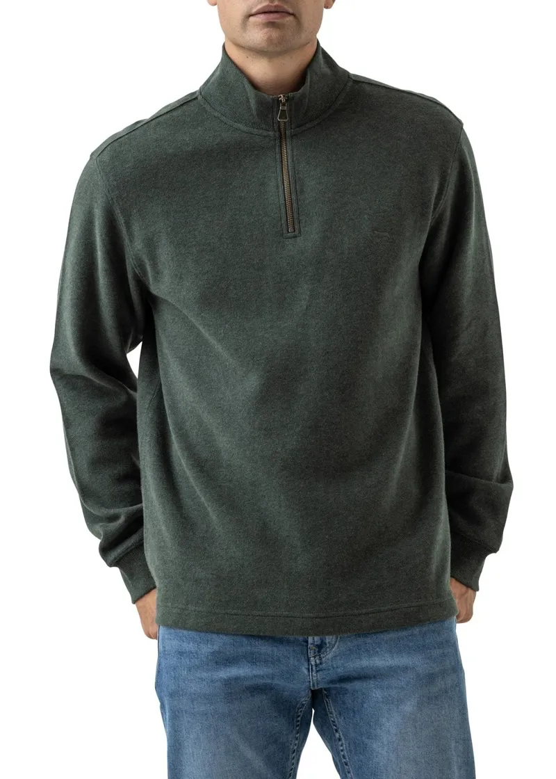 Rodd and Gunn Alton Ave 1/4 Zip Sweat in Forest-1