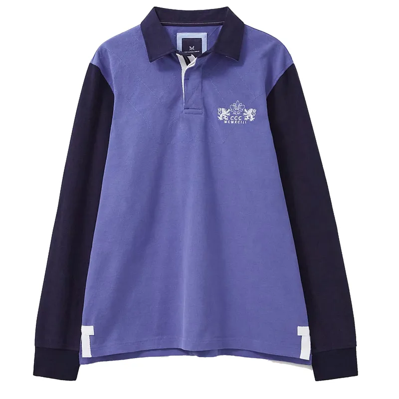 LS Contrast Sleeve Quilted Rugby Blue/Dark Navy