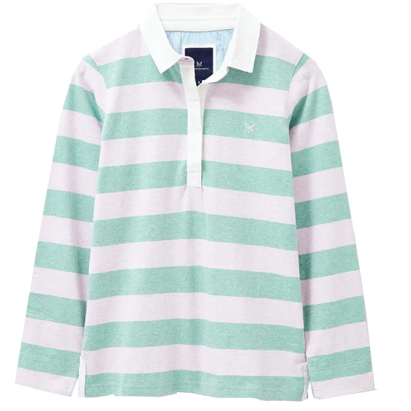 Crew Stripe Rugby Shirt Sea Pink