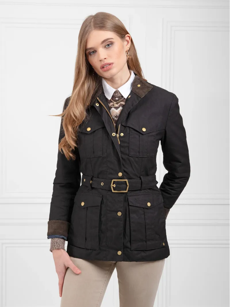 Fairfax and Favor Sadie Wax Jacket Black-1