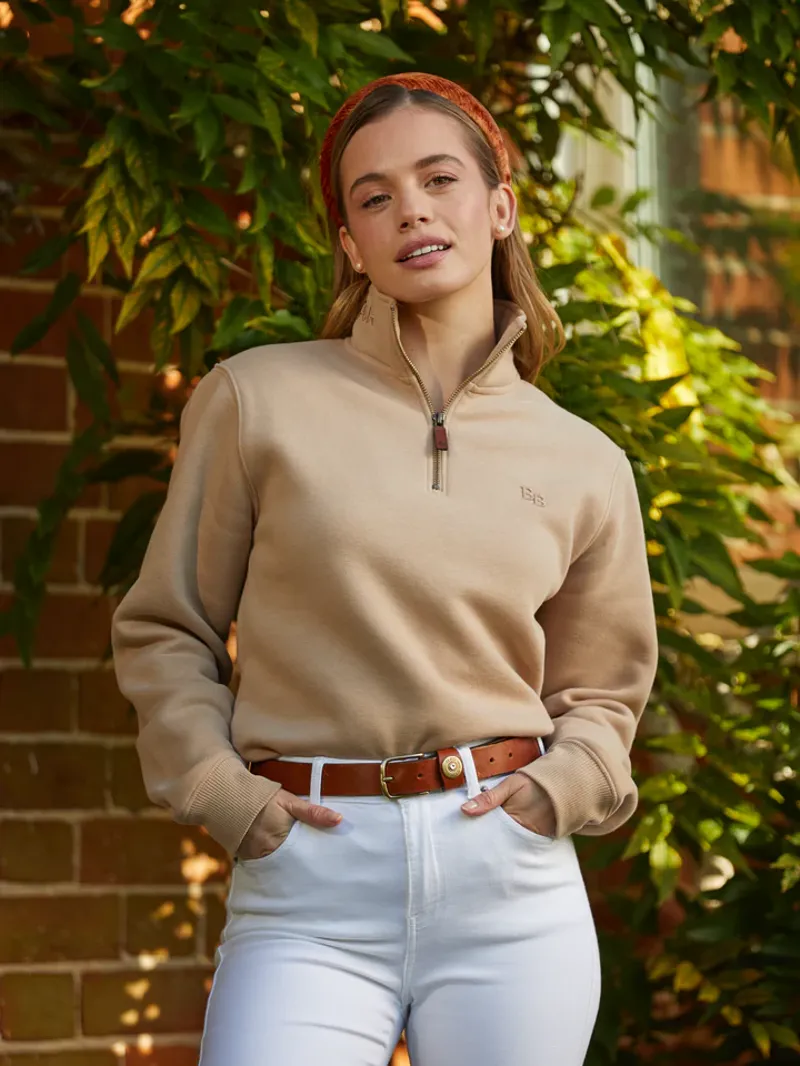 Beaumont and Bear Tuckenhay Unisex Quarter Zip Sand