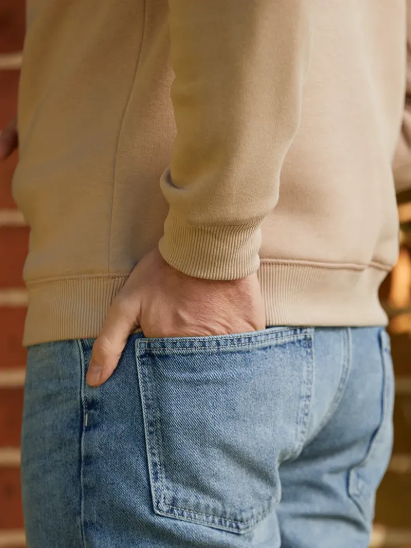 Beaumont and Bear Tuckenhay Unisex Quarter Zip Sand-5