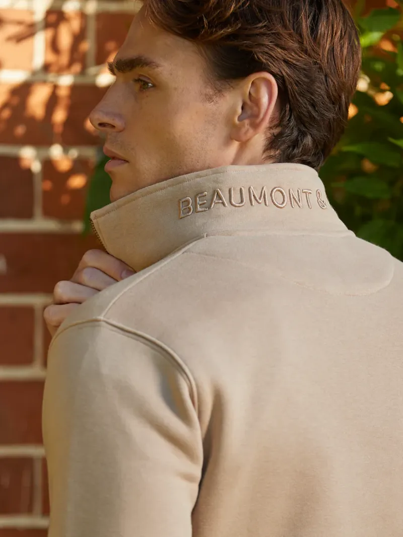 Beaumont and Bear Tuckenhay Unisex Quarter Zip Sand-6