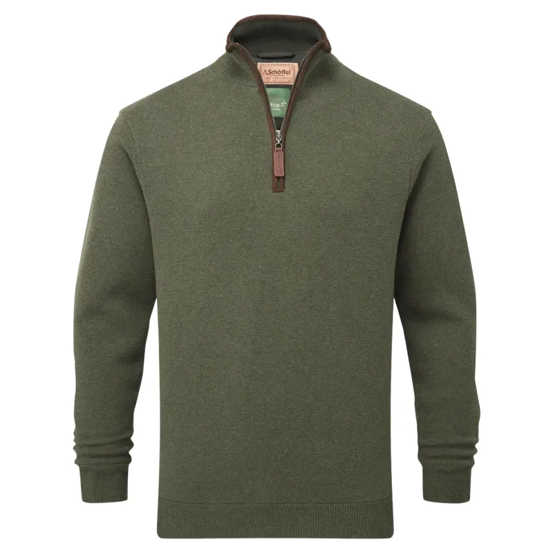 Schoffel Country Angus Aerobloc 1/4 Zip Jumper in Woodland