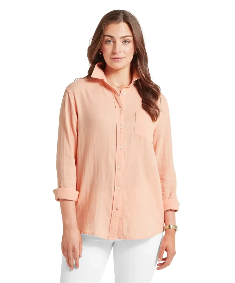 Schoffel Country Ashdon Shirt in Coral Peach-1