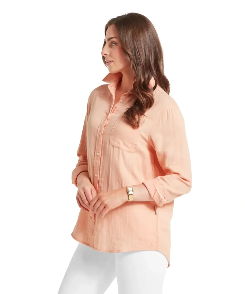 Schoffel Country Ashdon Shirt in Coral Peach-3