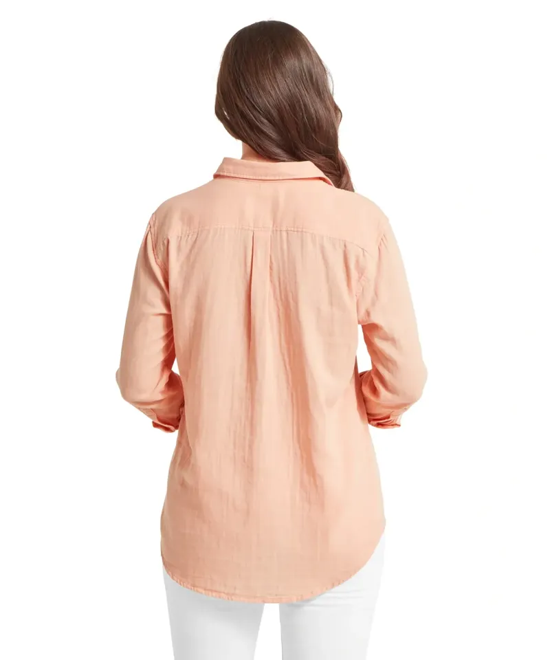 Schoffel Country Ashdon Shirt in Coral Peach-4