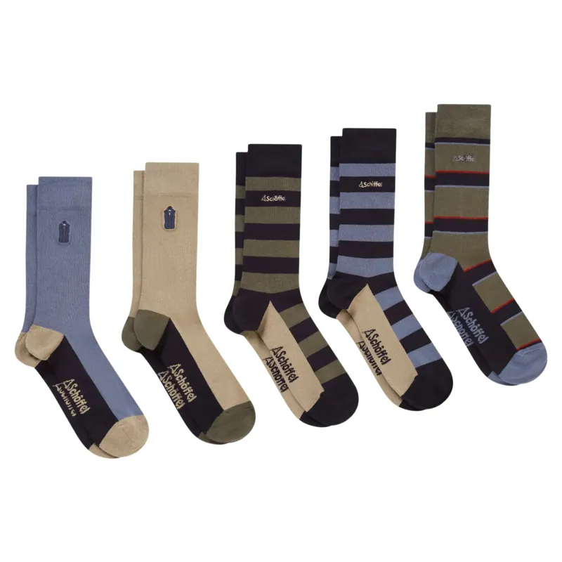 Schoffel Country Bamboo Socks Oakham Mix in Green