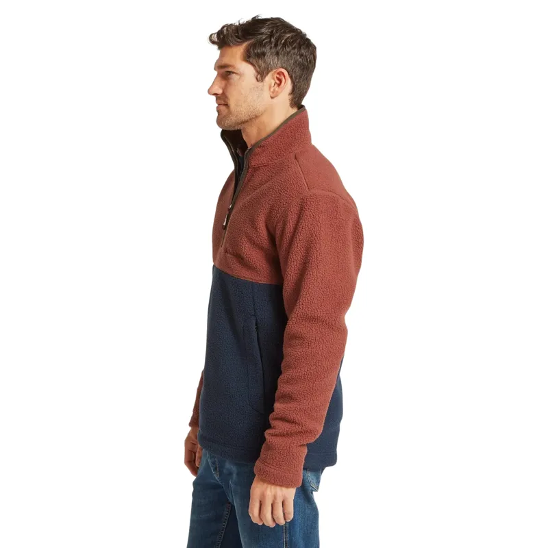 Schoffel Country Berkeley Retro Fleece in True Navy/Brick Red-3