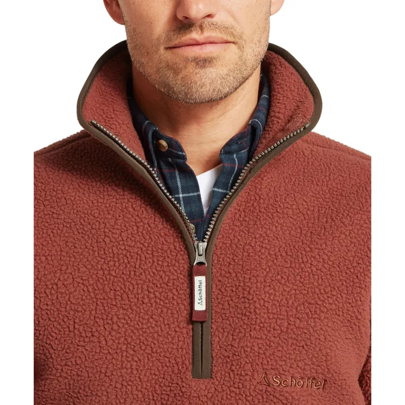 Schoffel Country Berkeley Retro Fleece in True Navy/Brick Red-5
