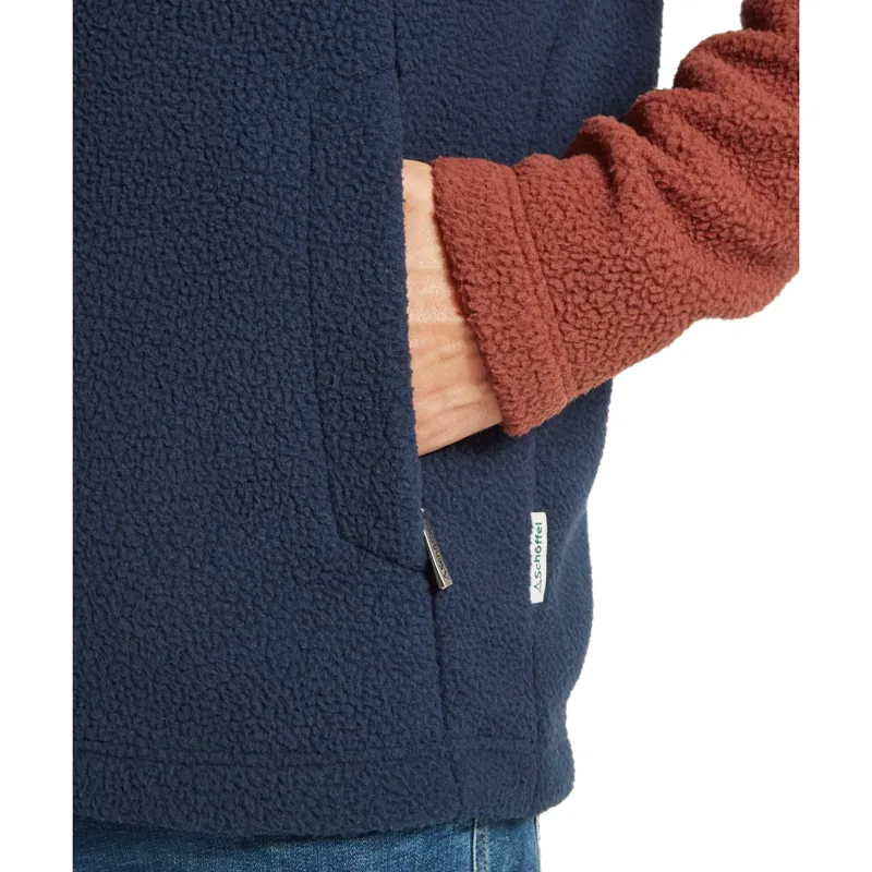 Schoffel Country Berkeley Retro Fleece in True Navy/Brick Red-7