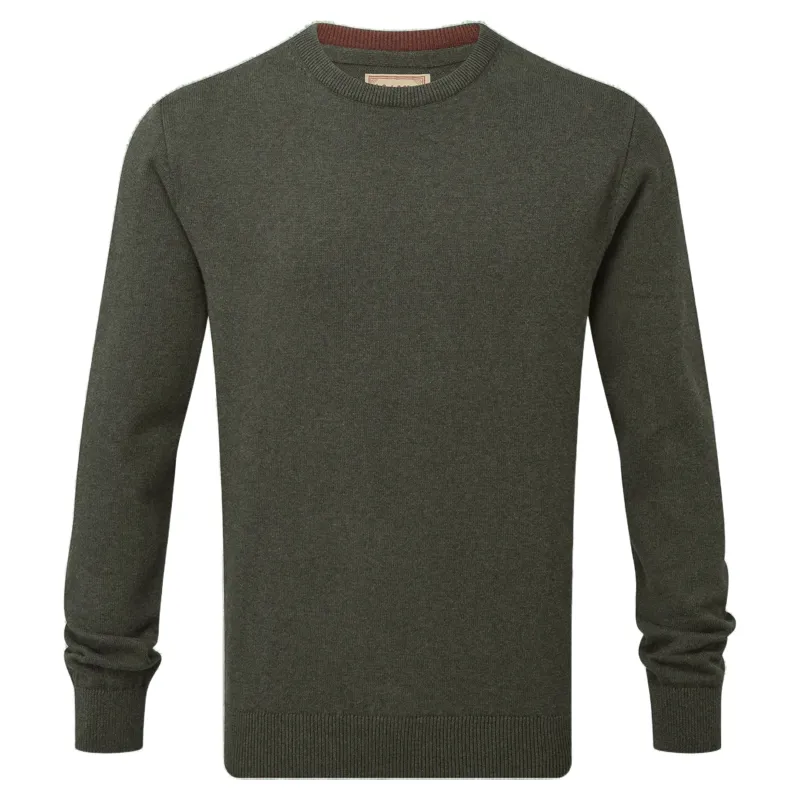 Schoffel Country Calton Cotton Cashmere Crew Jumper in Loden Green