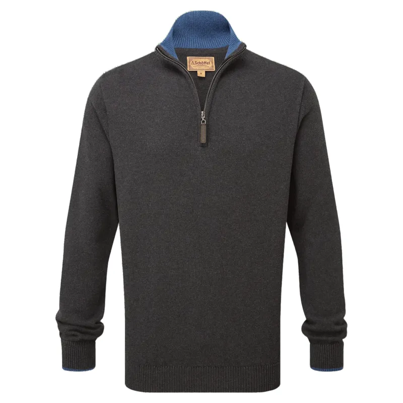 Schoffel Country Castlebay Quarter Zip Jumper in Charcoal