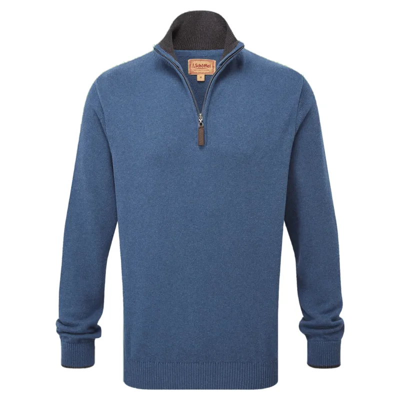 Schoffel Country Castlebay Quarter Zip Jumper in Force Blue
