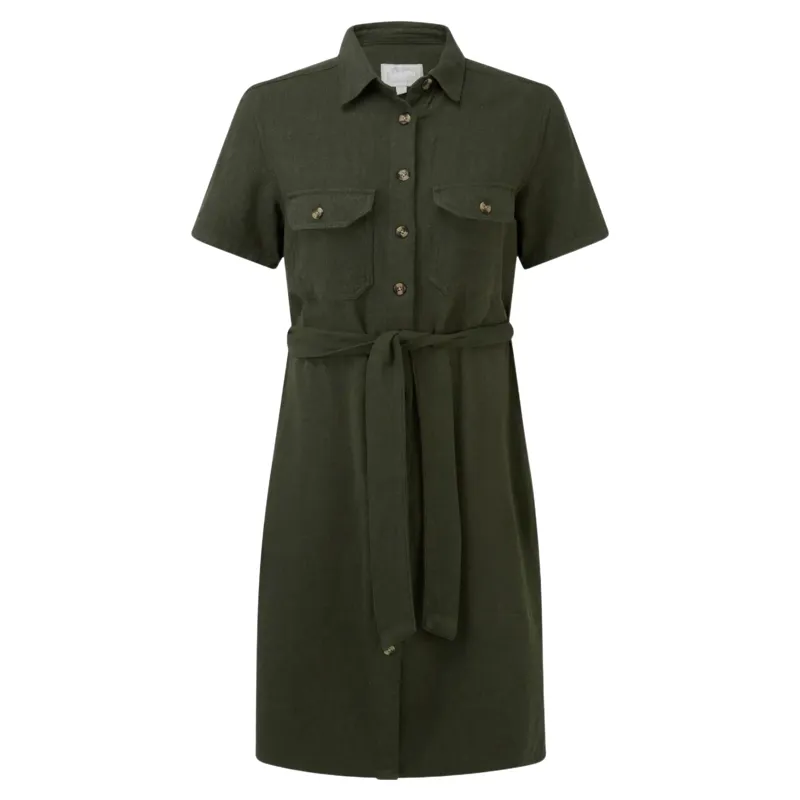 Schoffel Country Daisy Linen Dress in Beetle Green