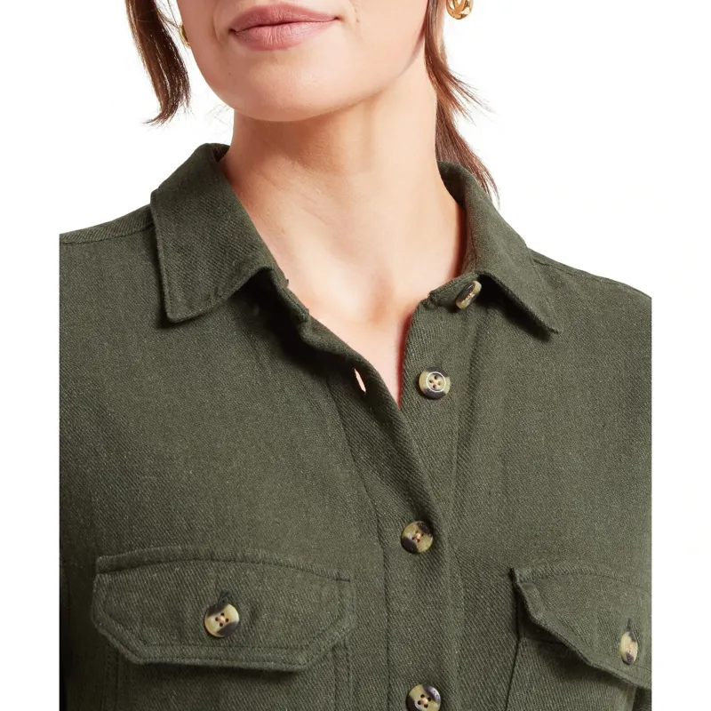 Schoffel Country Daisy Linen Dress in Beetle Green-4