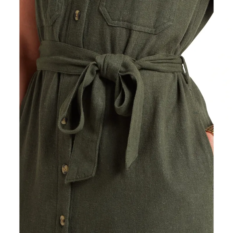Schoffel Country Daisy Linen Dress in Beetle Green-5
