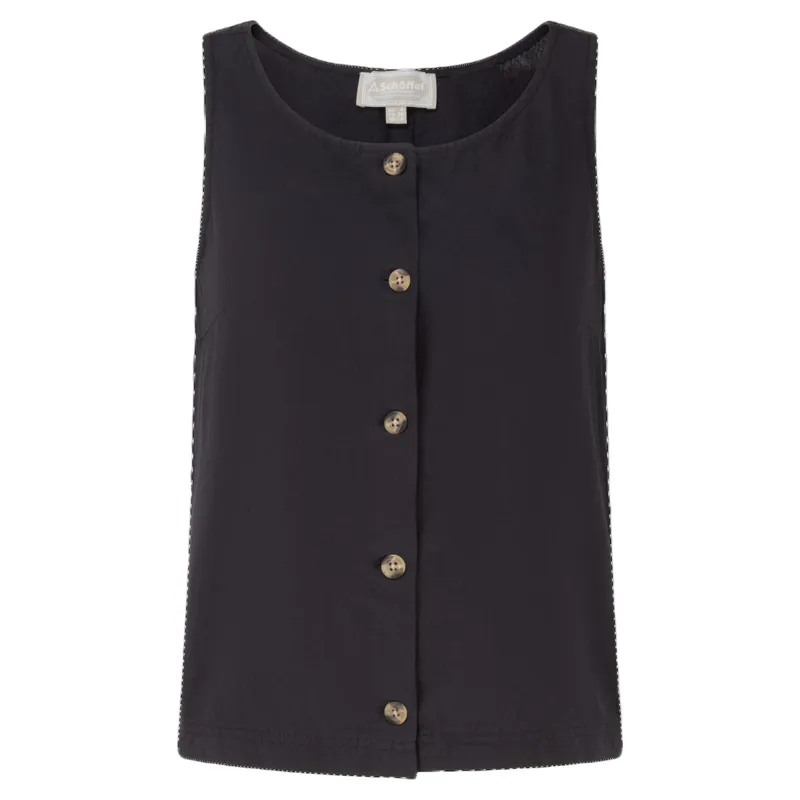 Schoffel Country Elsworth Linen Top in Navy