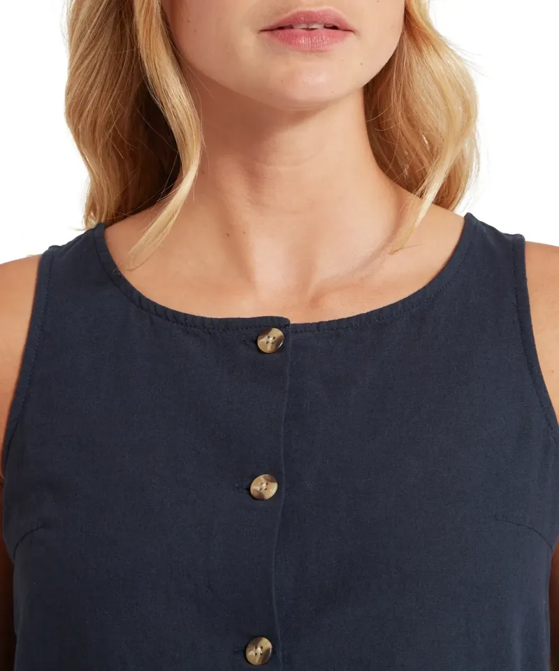 Schoffel Country Elsworth Linen Top in Navy-5