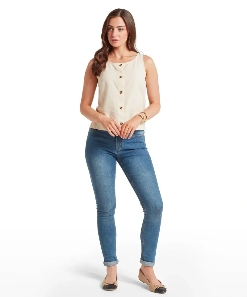 Schoffel Country Elsworth Linen Top in Oat-2