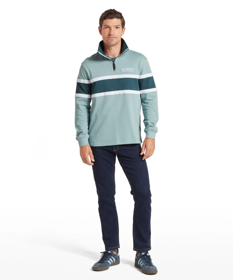 Schoffel Country Exmouth Heritage Quarter Zip Powder Blue-1