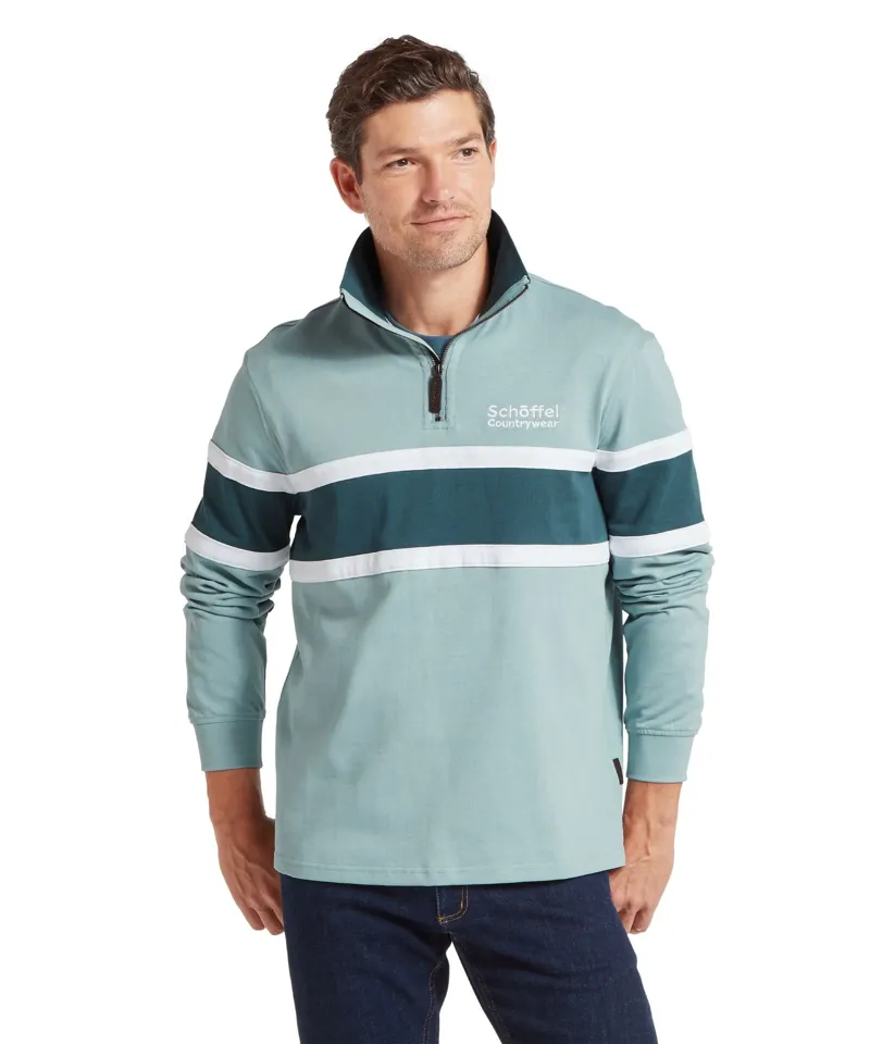 Schoffel Country Exmouth Heritage Quarter Zip Powder Blue-2
