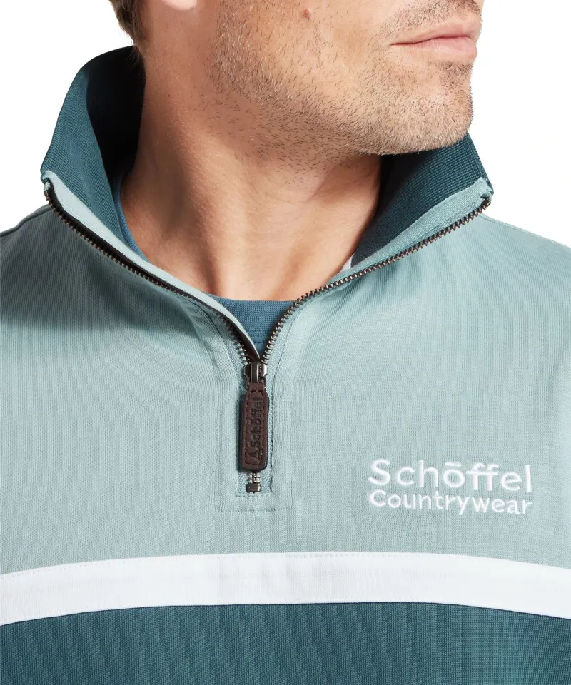 Schoffel Country Exmouth Heritage Quarter Zip Powder Blue-4