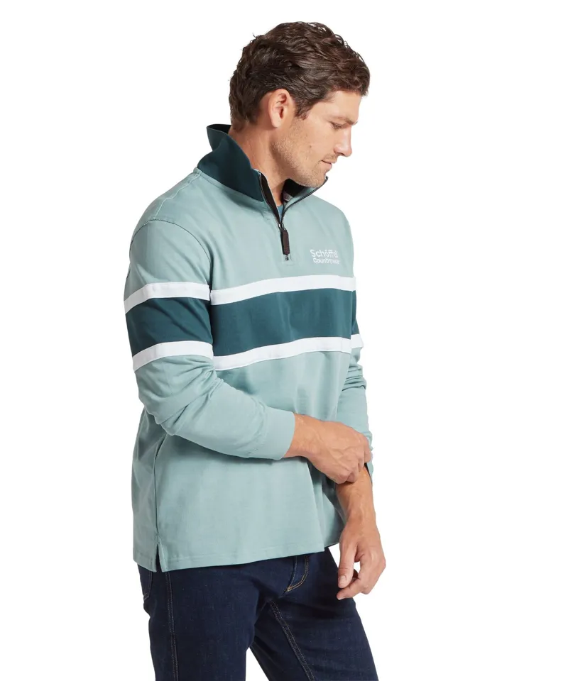 Schoffel Country Exmouth Heritage Quarter Zip Powder Blue-6