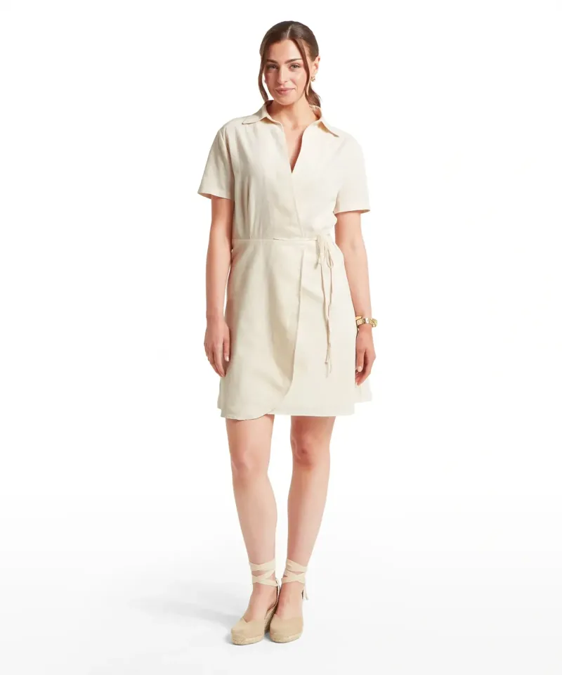 Schoffel Country Fleur Linen Dress in Oat-1