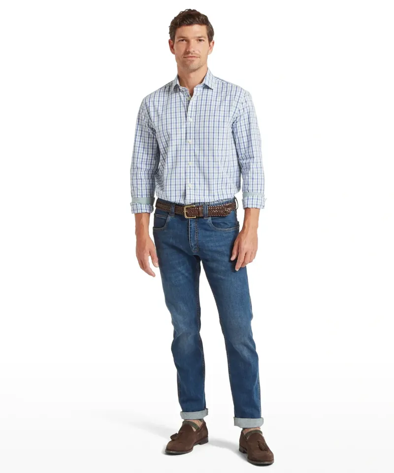 Schoffel Country Hebden Tailored Shirt Mist Blue/Vintage Indigo Check-2