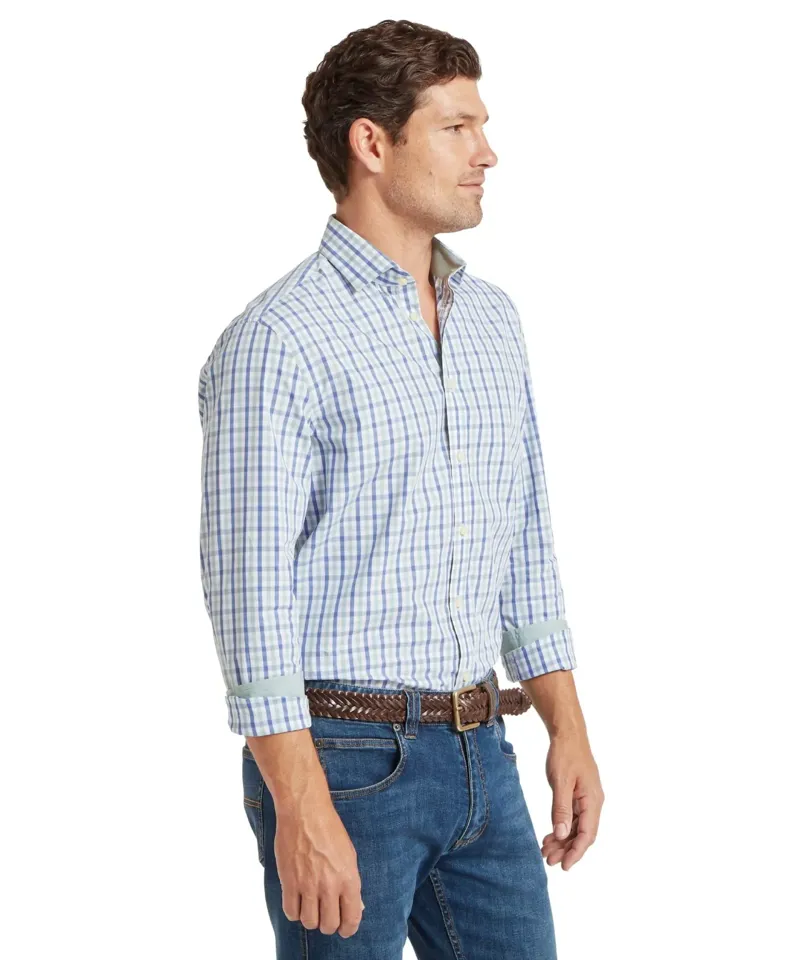 Schoffel Country Hebden Tailored Shirt Mist Blue/Vintage Indigo Check-3