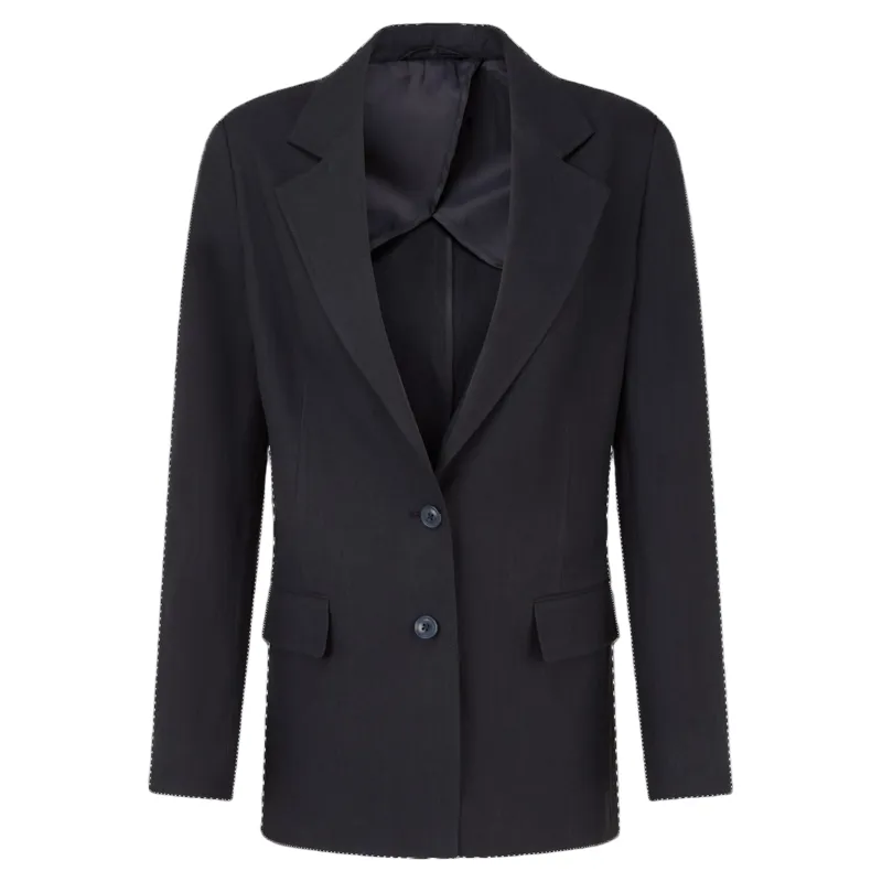 Schoffel Country Henley Linen Blazer in Navy