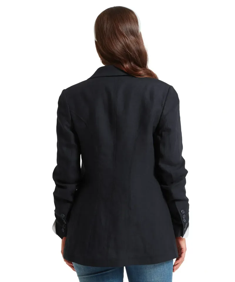Schoffel Country Henley Linen Blazer in Navy-4