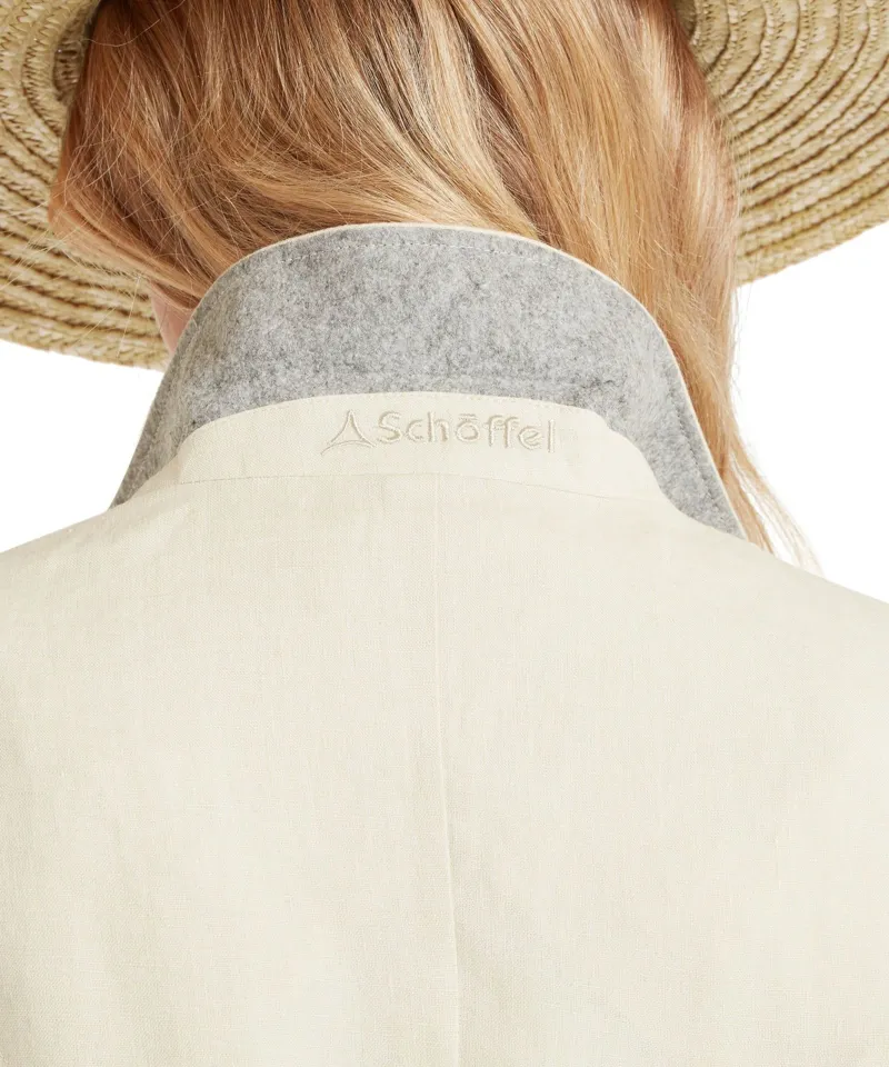 Schoffel Country Henley Linen Blazer in Oat-5