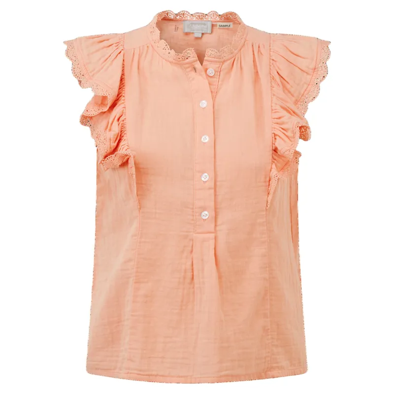 Schoffel Country Jasmine Blouse in Soft Coral Peach