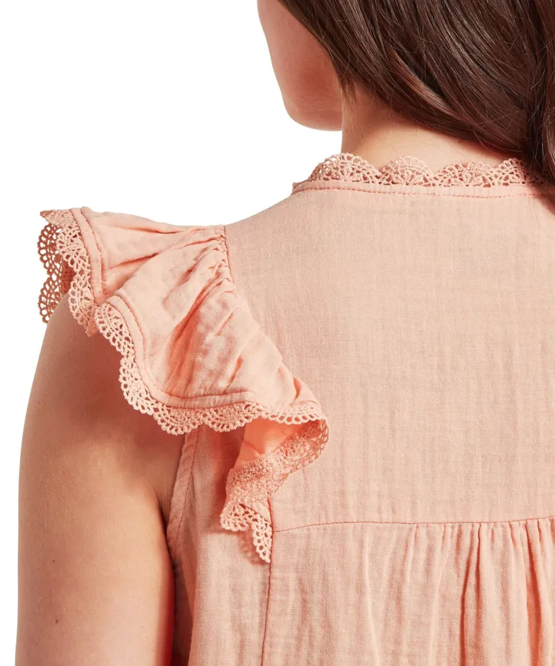 Schoffel Country Jasmine Blouse in Soft Coral Peach-6