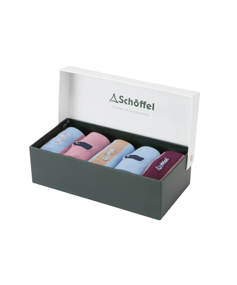 Schoffel Country Lyndon Mix Women's Bamboo Sock Box of 5 4-7 in Pink-1