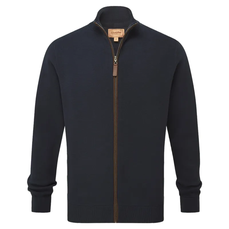 Schoffel Country Marlow Full Zip Jumper in Navy