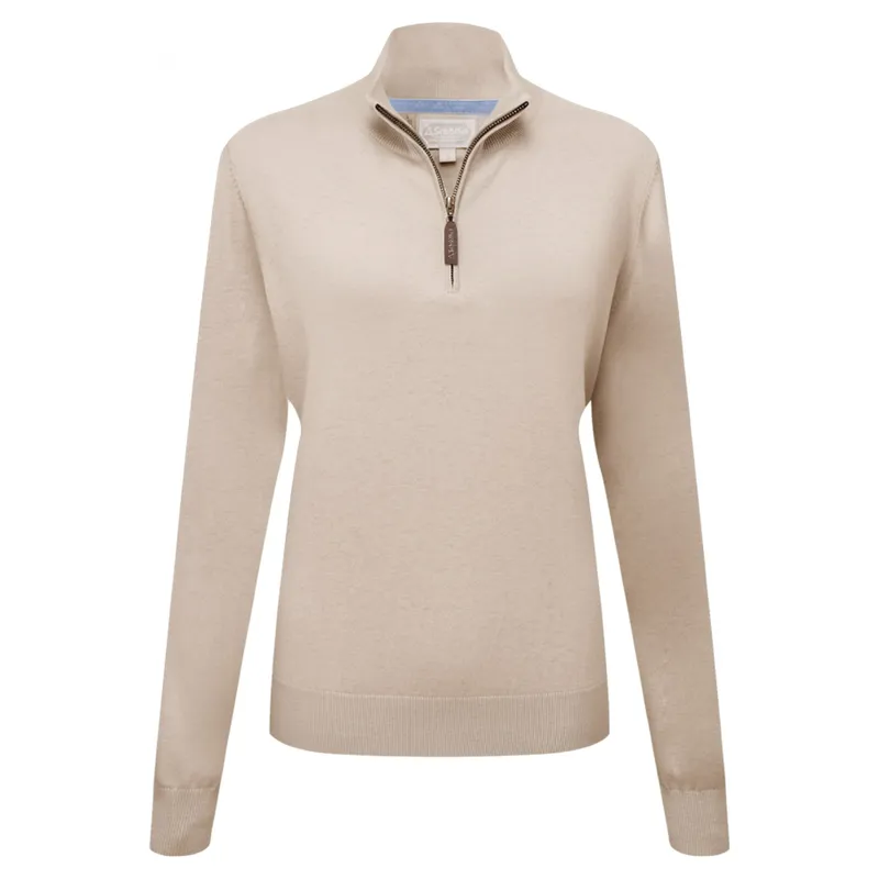 Schoffel Country Polperro Pima Cotton 1/4 Zip Jumper in Oat