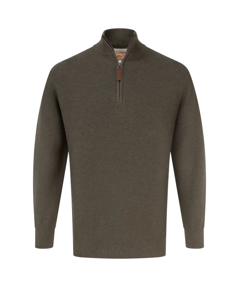 Schoffel Country Porthleven Quarter Zip Jumper in Beetle Green