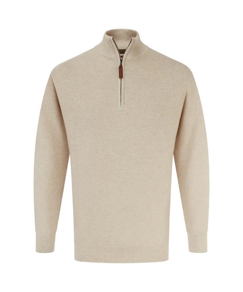 Schoffel Country Porthleven Quarter Zip Jumper in Oat