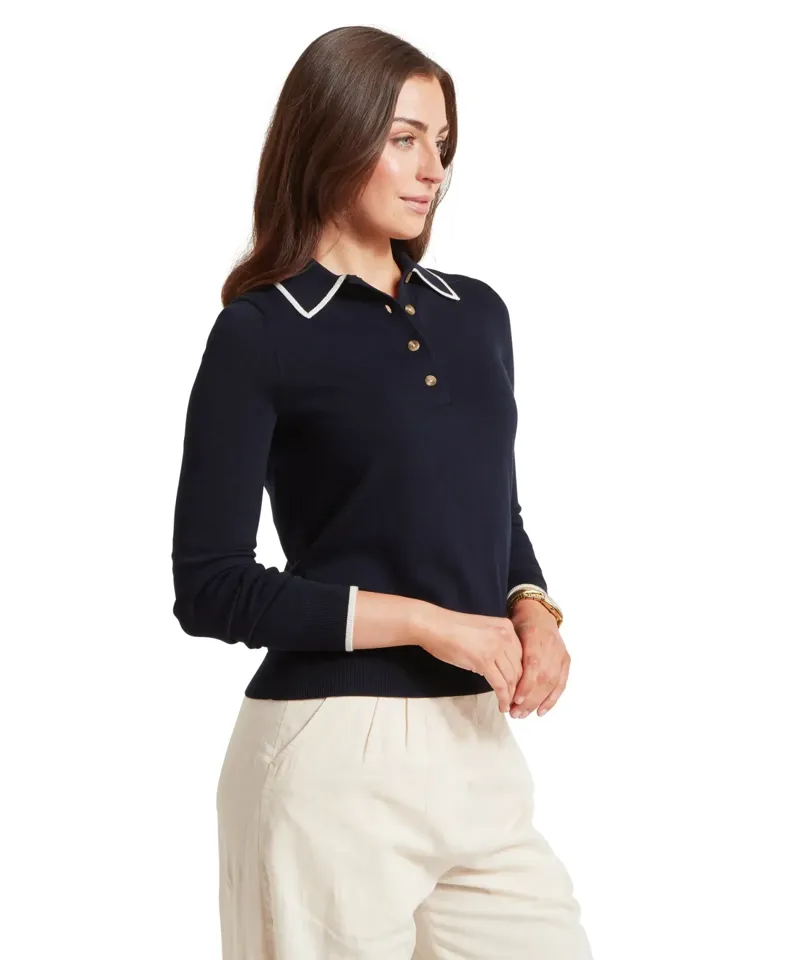 Schoffel Country Portloe Jumper in Navy/Dove-3